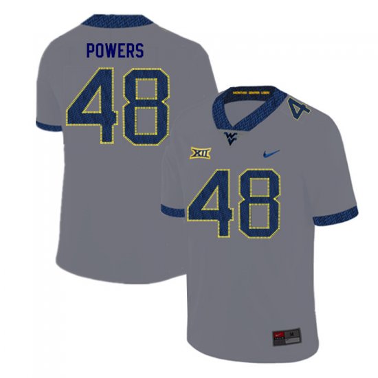 Men's West Virginia Mountaineers NCAA #48 Mike Powers Gray Authentic Nike Stitched College Football Jersey OF15A24QX